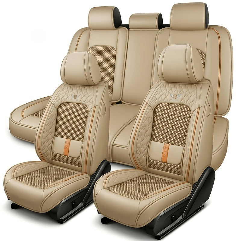 Leather Car Seat Covers Full Set Universal - Fundas de Asiento de Coche de
