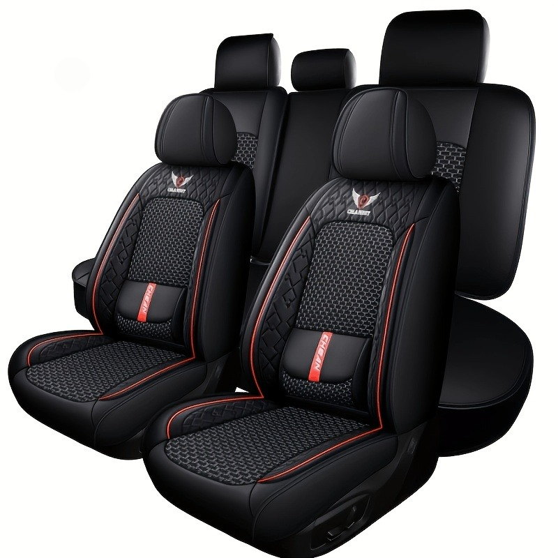 Leather Car Seat Covers Full Set Universal - Fundas de Asiento de Coche de