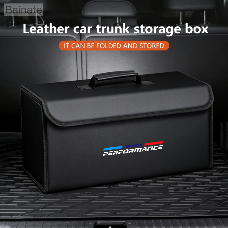Car Trunk Organizer Foldable Storage Box - Organizador de Maletero de Cuero para