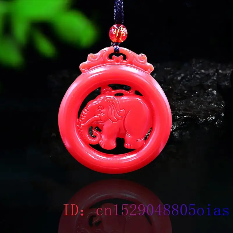 Car Care - Colgante de elefante de jade rojo,