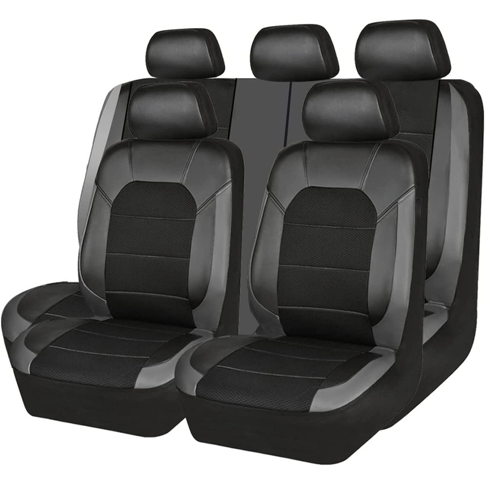 Leather Car Seat Covers Full Set Universal - 9 unids/set funda de asiento de