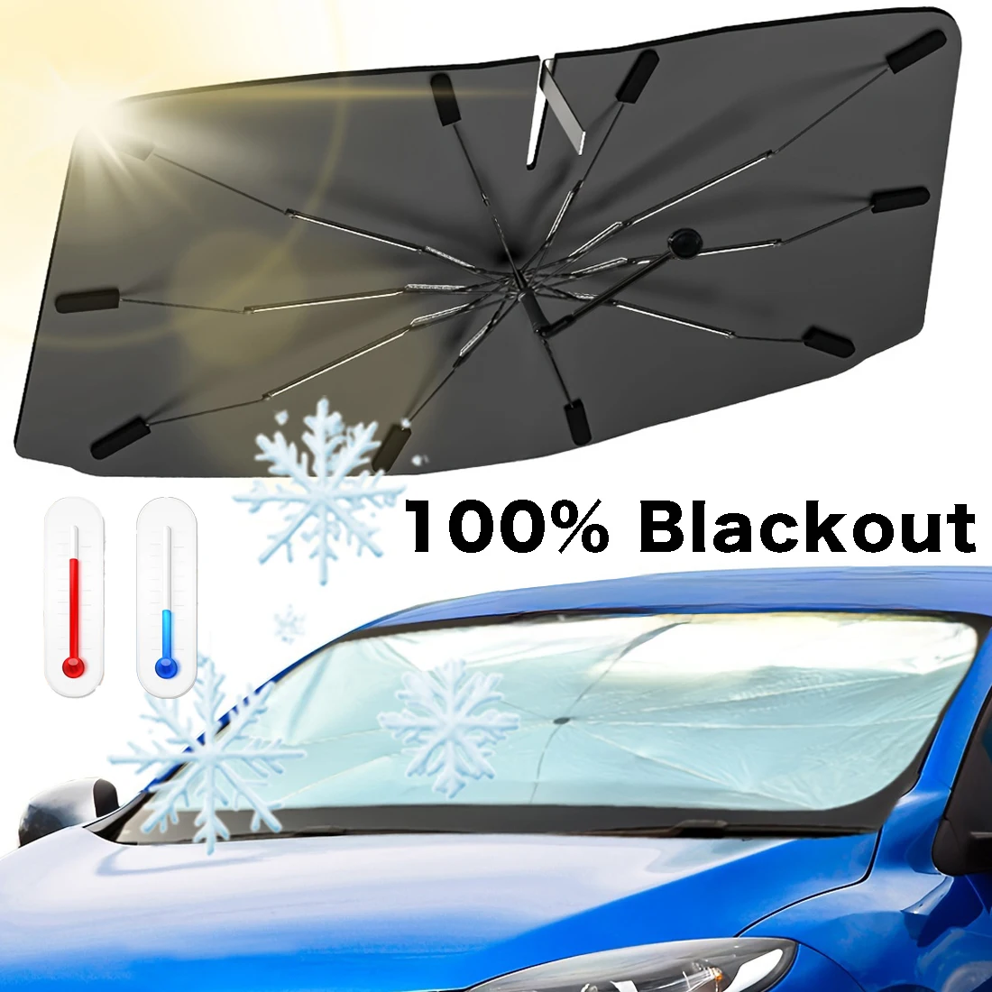 Car Sunshade Windshield Umbrella Foldable - Parasoles Plegables Multiusos para Parabrisas de