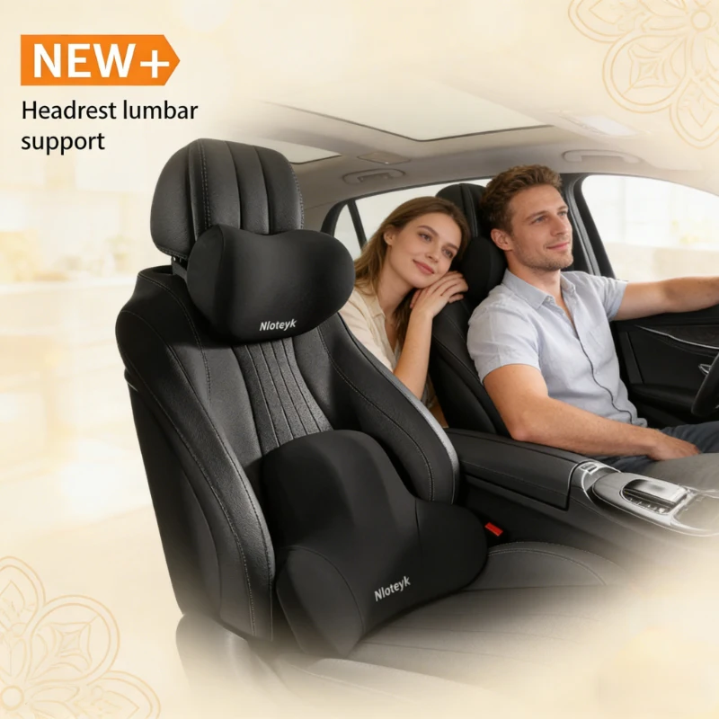 Memory Foam Car Neck Pillow Lumbar Support - Juego de Almohada Cervical y Soporte