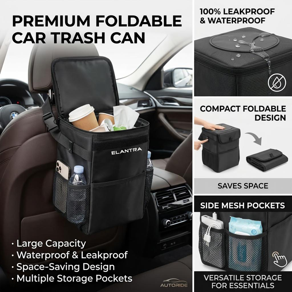 Waterproof Car Trash Can With Lid - Bolsa de almacenamiento impermeable para la