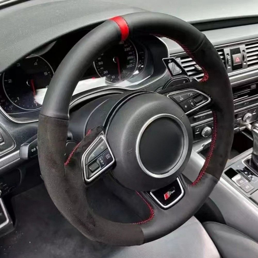 Car Steering Wheel Cover Anti Slip Breathable - Funda trenzada para volante de coche,