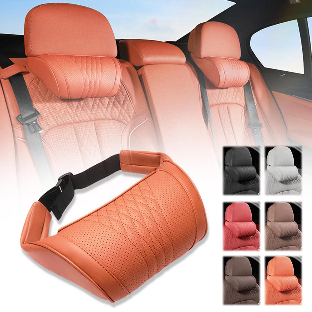 Memory Foam Car Neck Pillow Lumbar Support - Almohada de cuero de lujo para