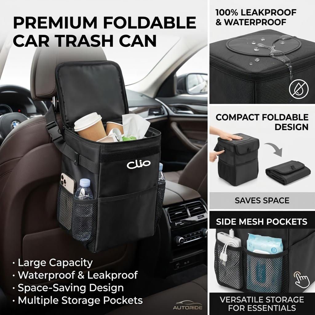Waterproof Car Trash Can With Lid - Bolsa de almacenamiento impermeable para la