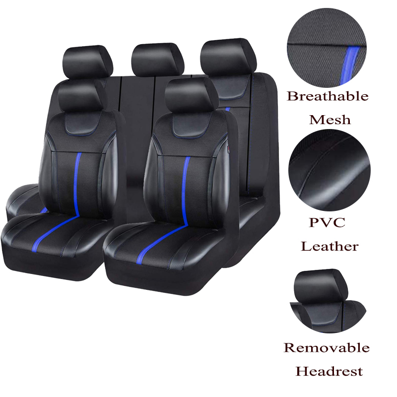 AUTOKING Juego de fundas unive - Leather Car Seat Covers Full Set Universal reseña y precio