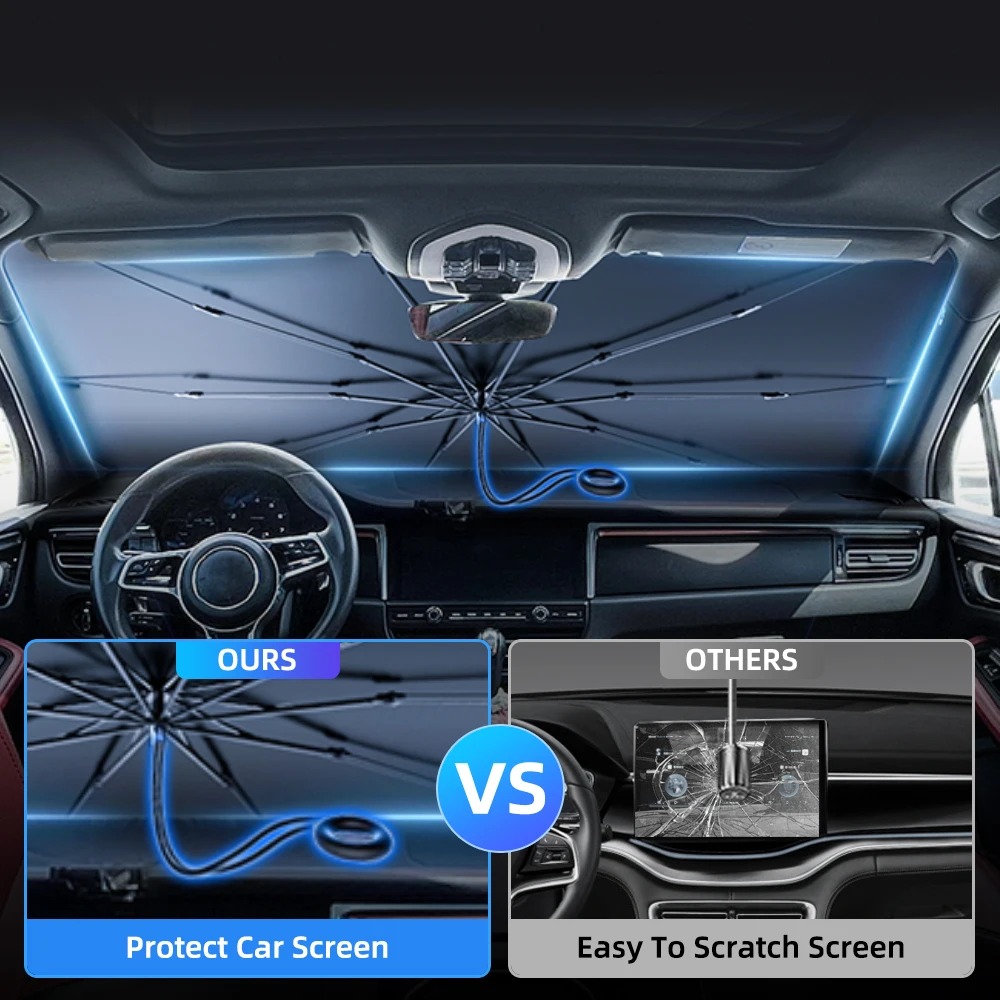 Nueva sombrilla mejorada para  - Car Sunshade Windshield Umbrella Foldable reseña y precio