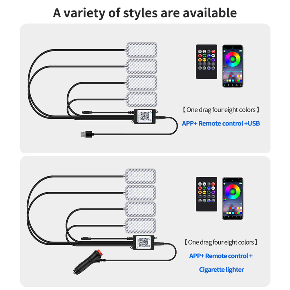 Ambiento Led para pie de coche - Led Ambient Interior Car Lights App Control reseña y precio