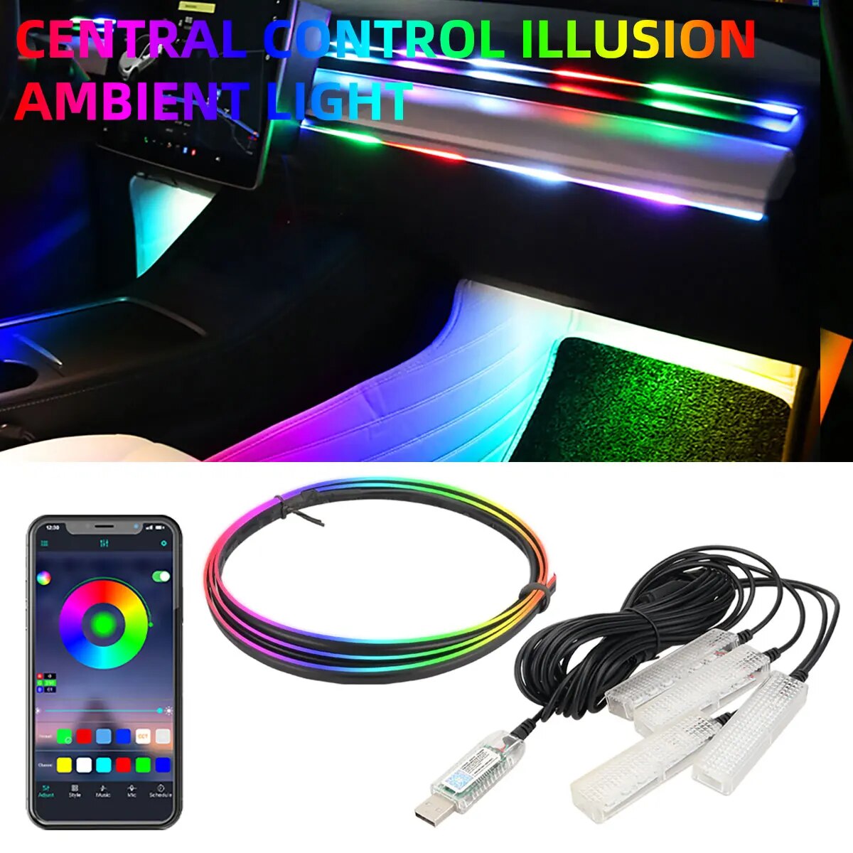 Symphony LED con Control remot - Led Ambient Interior Car Lights App Control reseña y precio