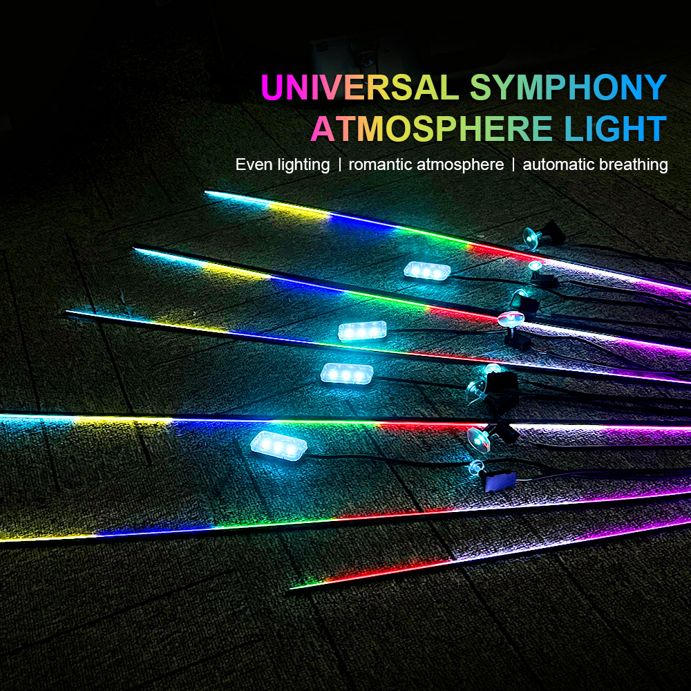 18 en 1 64 colores RGB sinfóni - Led Ambient Interior Car Lights App Control reseña y precio