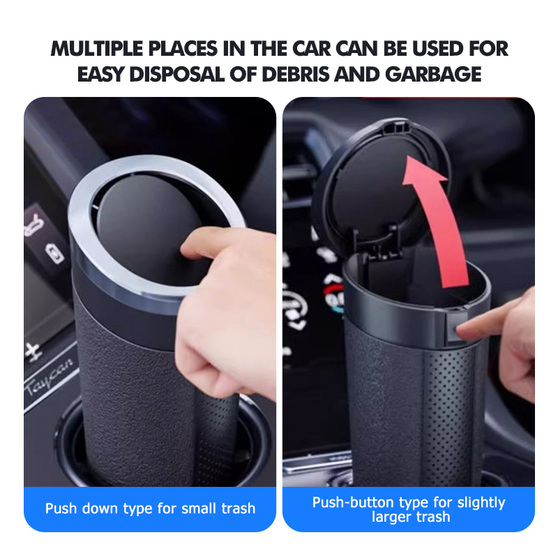 Cubo de basura para coche, caj - Waterproof Car Trash Can With Lid reseña y precio