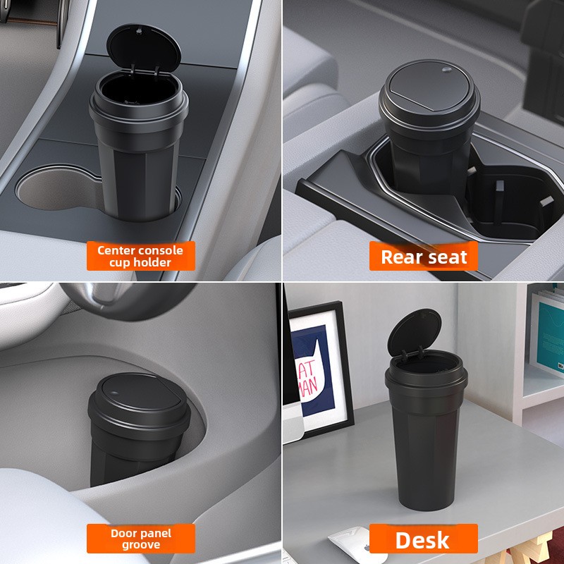 Cubo de basura para coche, imp - Waterproof Car Trash Can With Lid reseña y precio