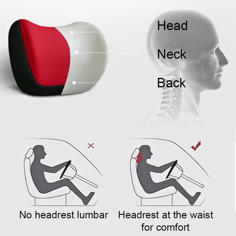 SEAMETAL-almohada ergonómica p - Memory Foam Car Neck Pillow Lumbar Support reseña y precio