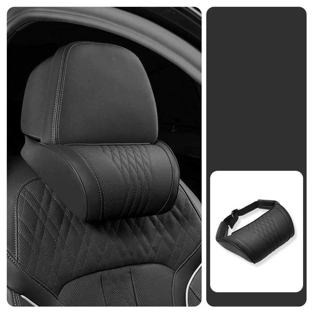 Almohada de cuero de lujo para - Memory Foam Car Neck Pillow Lumbar Support reseña y precio