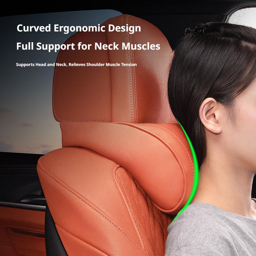 Almohada de cuero de lujo para - Memory Foam Car Neck Pillow Lumbar Support reseña y precio
