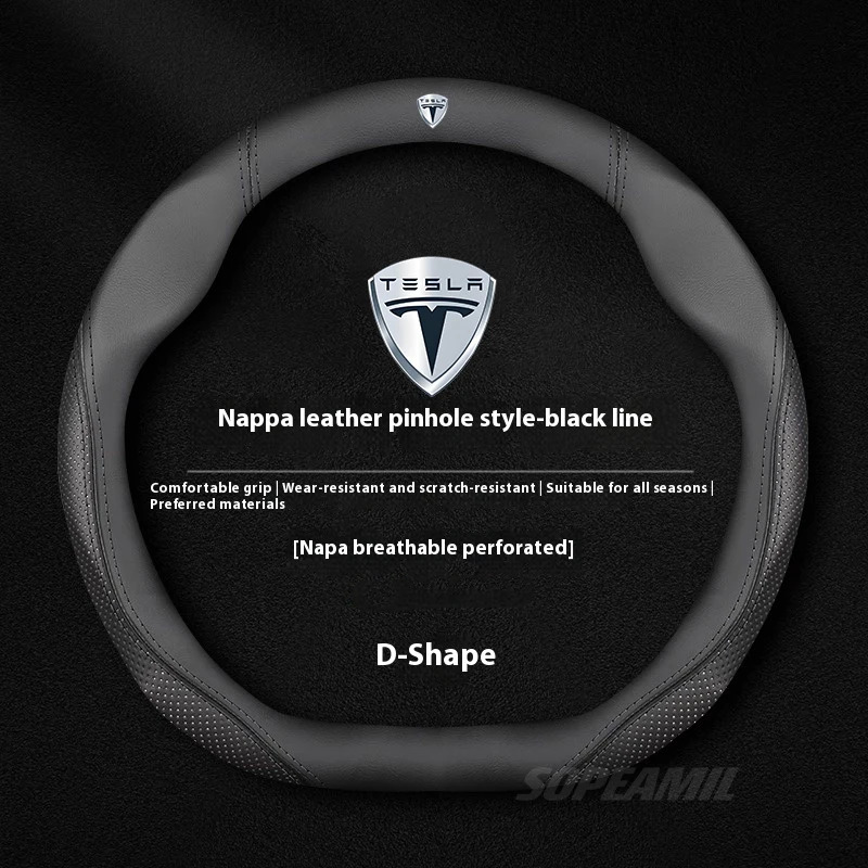 Tesla Model 3 Model Y Model S  - Car Steering Wheel Cover Anti Slip Breathable reseña y precio